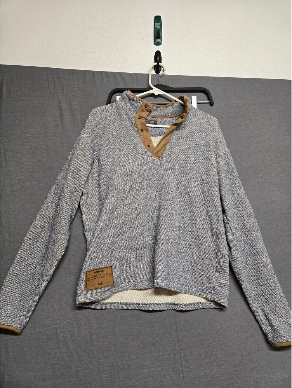 Southern Marsh gray long sleeve henley